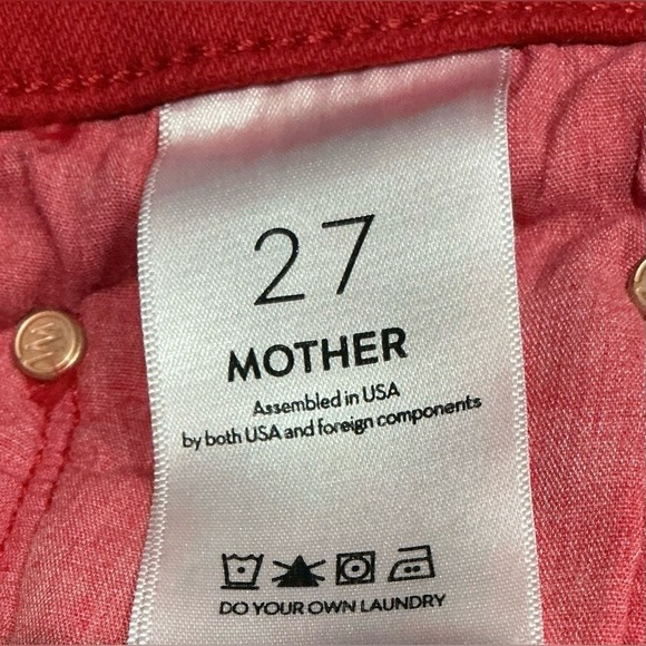 Mother High Waisted Weekender Skimp Flare Leg Stretch Vibrant Haute Red Size 27 - Picture 9 of 10